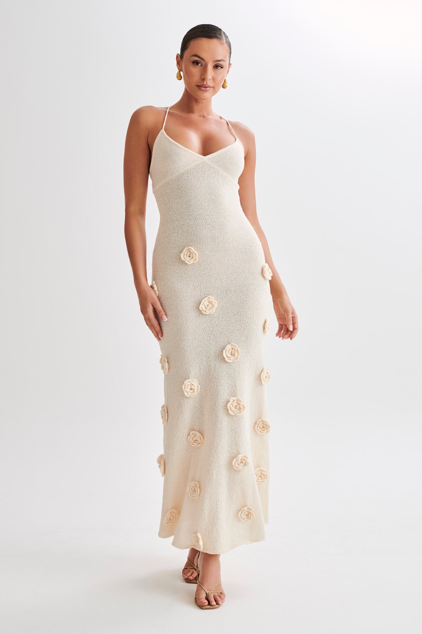 Isabella Gebreide Maxi Jurk