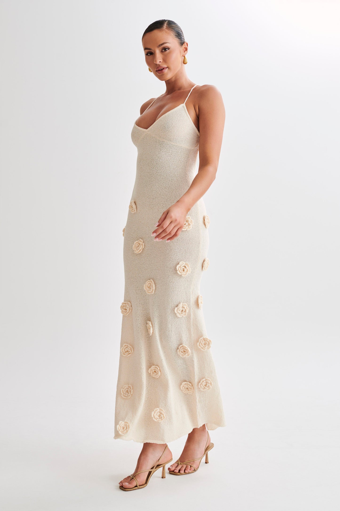Isabella Gebreide Maxi Jurk