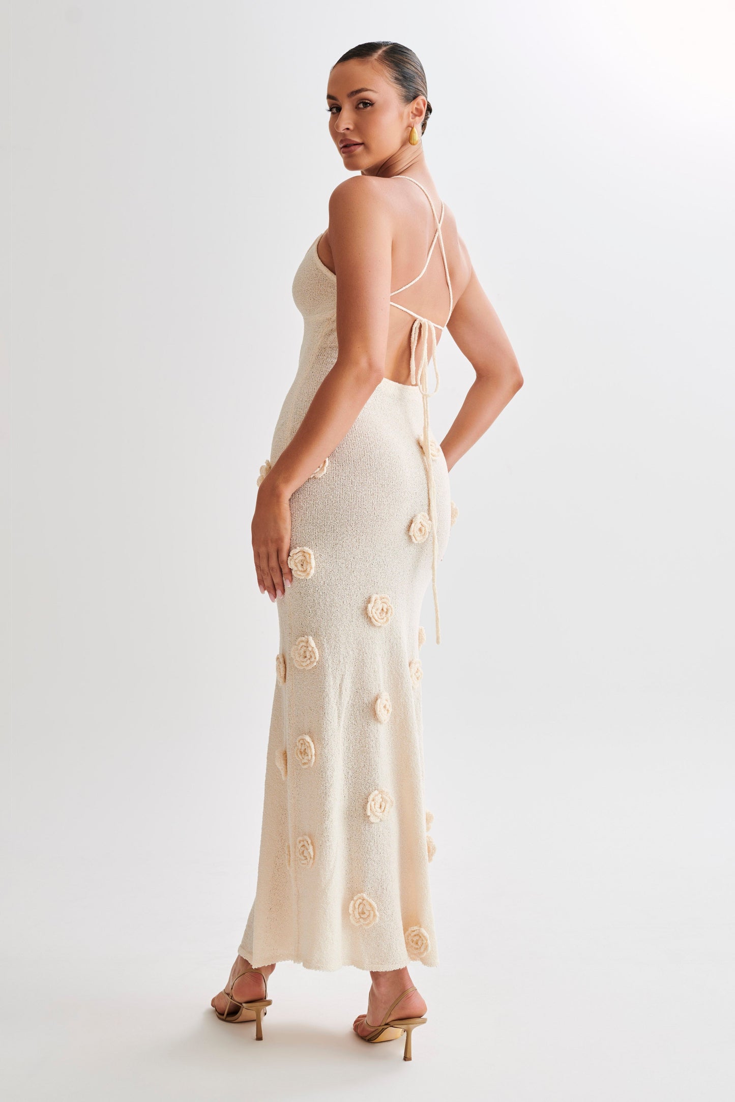 Isabella Gebreide Maxi Jurk
