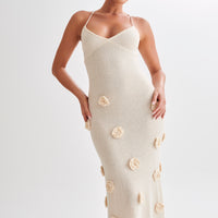 Isabella Gebreide Maxi Jurk